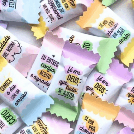 Balinhas Personalizadas Simples  (500g, Aproximadamente 100 UNIDADES)