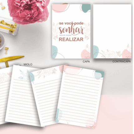 Bloco de Notas A5 destacável ( 80 folhas cada ) 1 unidade ou kit